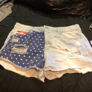 Refuge American flag jean shorts